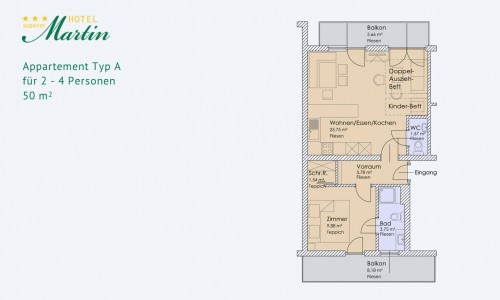 Appartement ca. 50 m²