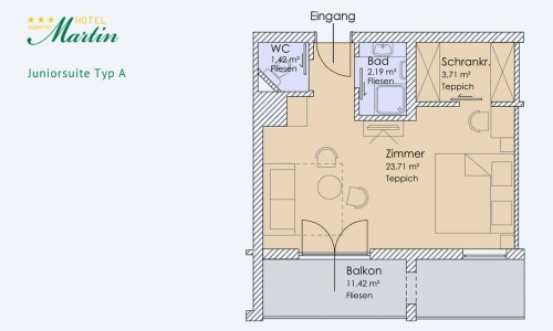 Zimmerskizze Juniorsuite A