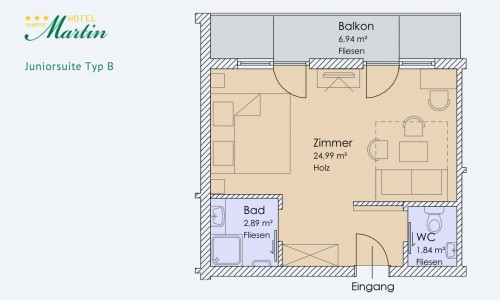 Zimmerskizze Juniorsuite B